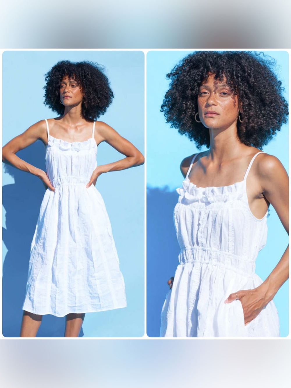 New! Ciao Lucia Gadia Cotton Lace White Textured Midi Dress 🤍 Medium